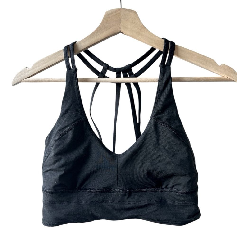 Lululemon Black Strappy Sports Bra Small Yoga Athleisure Activewear Workout
